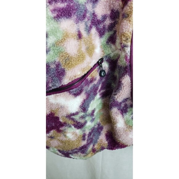 Johnny Was Calme Jacket Coat Womens M Pink Fleece Bomber Floral Camo Lined Cozy - Picture 5 of 6